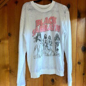 Recycled Karma Brand Black Sabbath White Sweatshirt - Size Medium